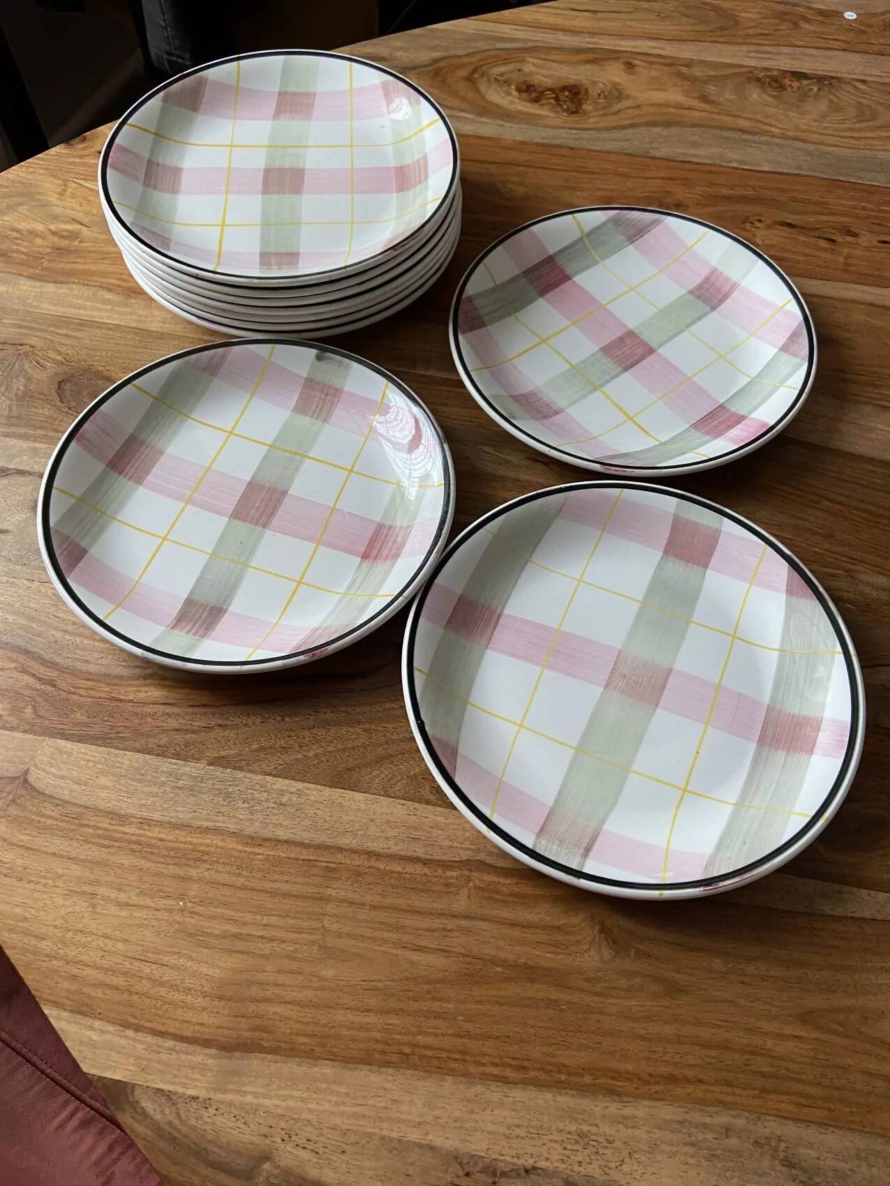 Lot De 6 Assiettes Plates Sarreguemines Décor Eden - Occasion, Faïence, Bon état Général