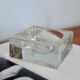 Vintage Brutalist schaal / asbak ijsglas