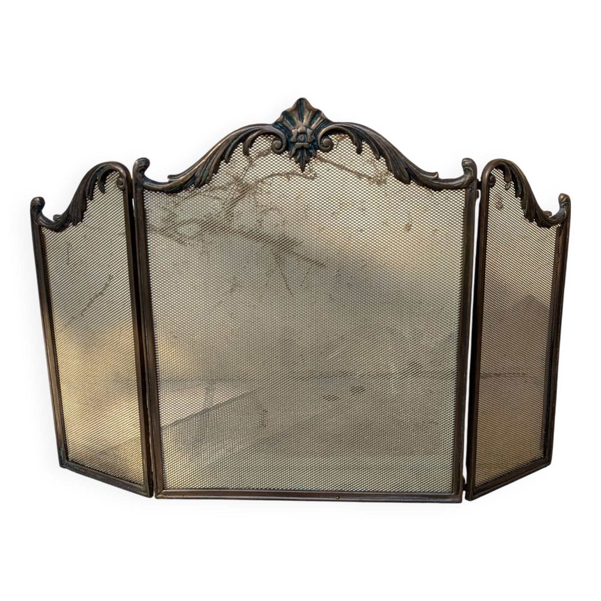 Brass fire screen with 2 leaves