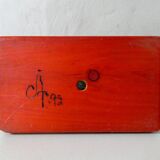 vintage painted wooden candlestick Scandinavian style