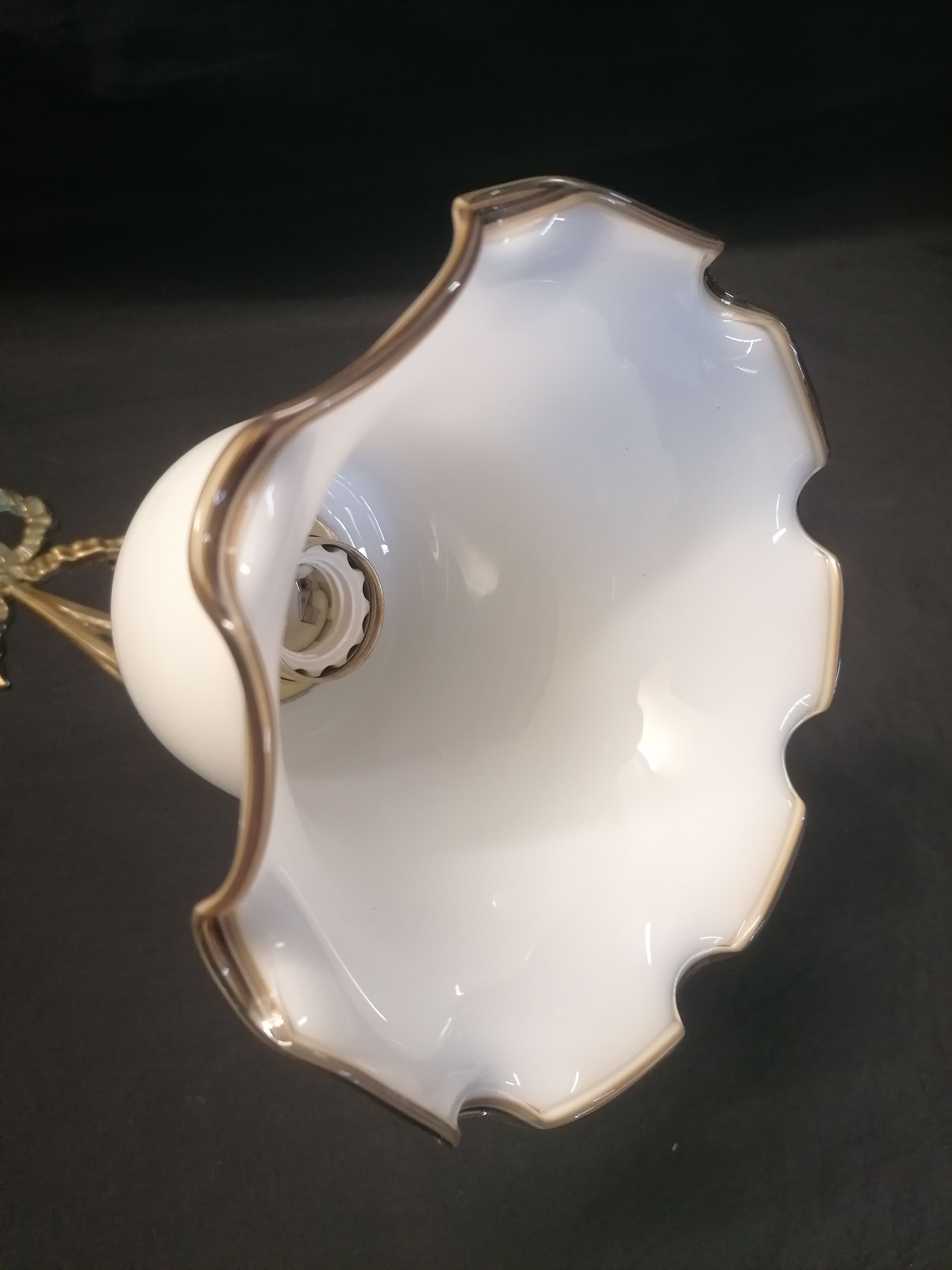 Louis XVI Style Wall light Ribbon Knot Model. Laiton and tulip globe opaline- 1950