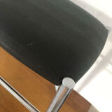 2 stools vintage metal black seat