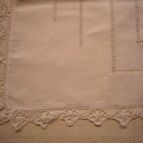 The linen thread and old lace tablecloth