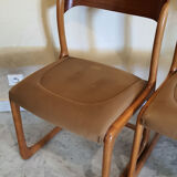 3 chairs Baumann Sled 1960 original fabric