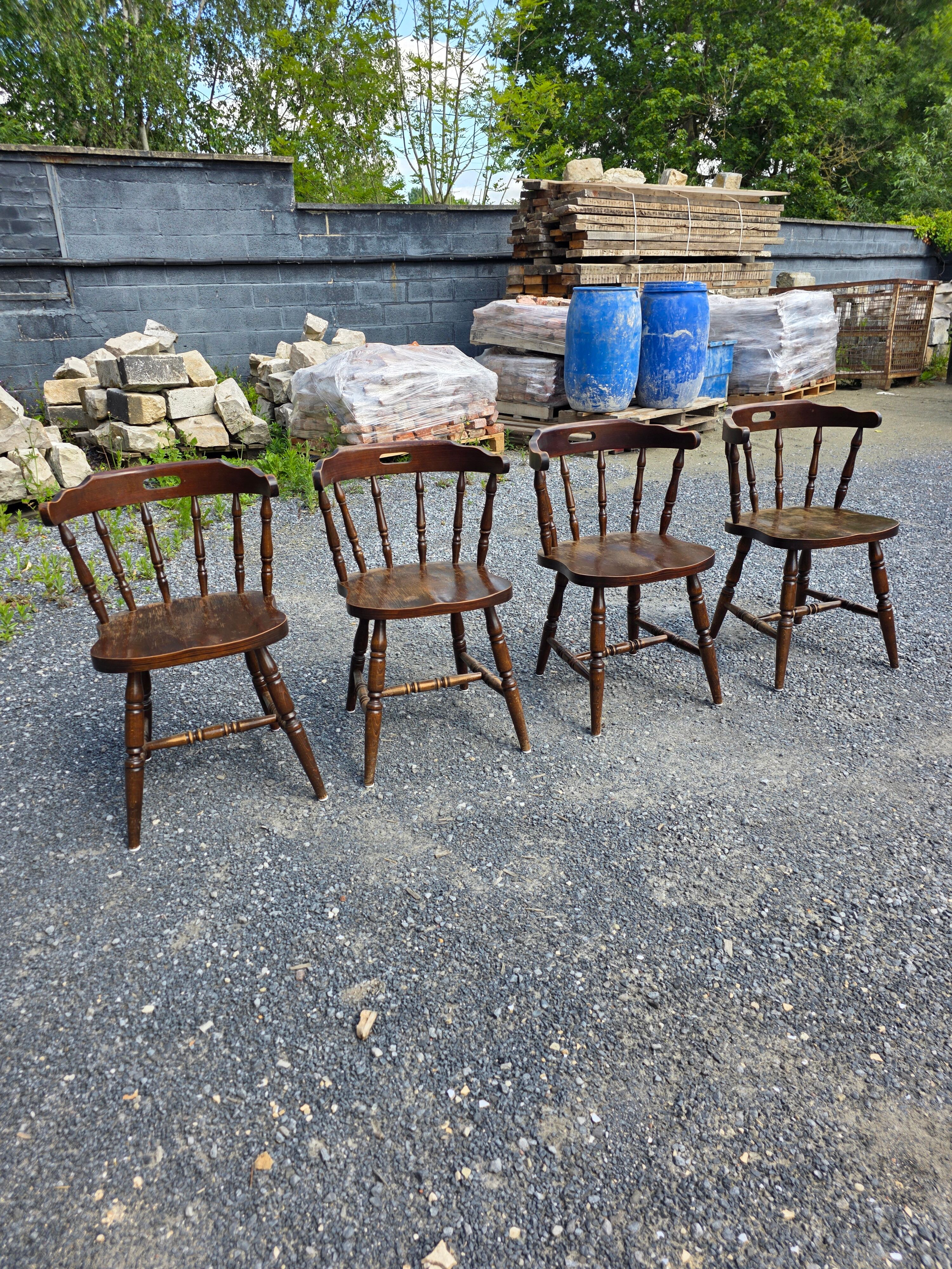 4 fauteuils bistrot style western en hêtre