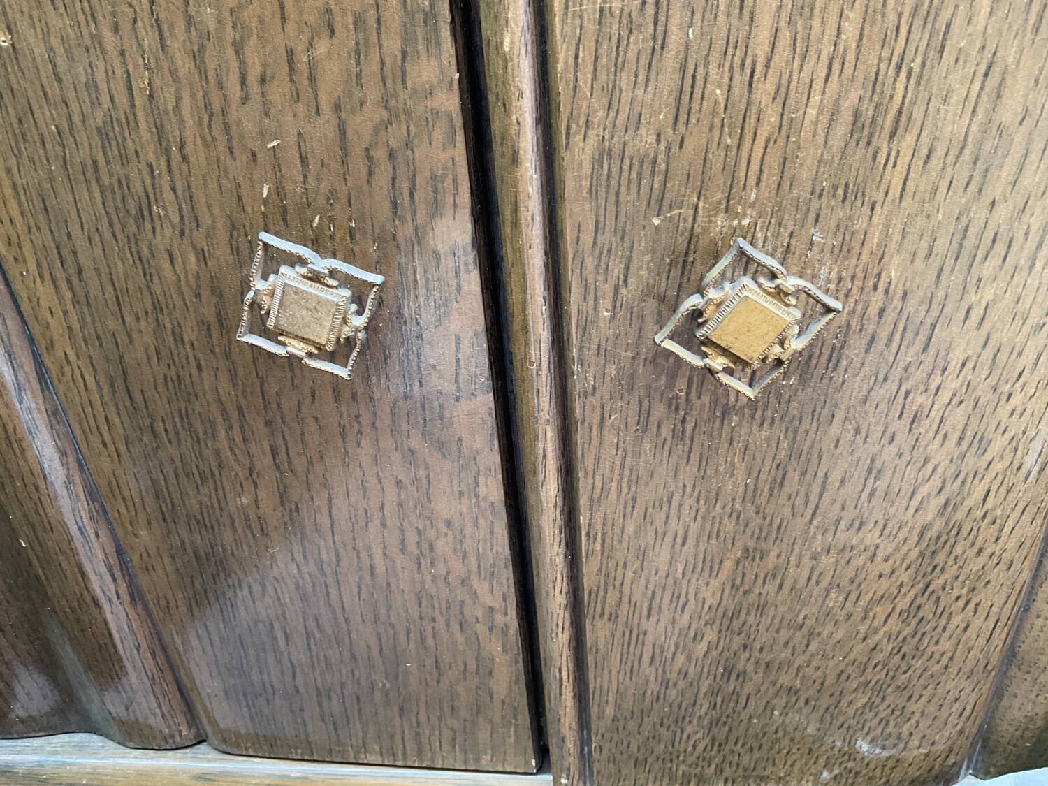 Oak and marble bedside table