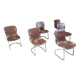 Vintage leather and chrome dining chairs by Cidue, 1970s