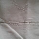 Drap ancien coton monogramme CC art deco