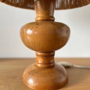 Vintage 1960 turned wood elm lamp