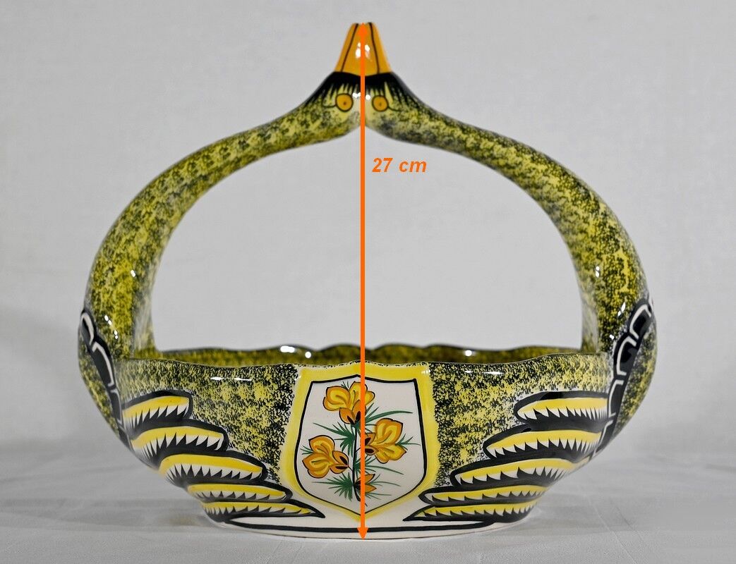 Earthenware basket, Manufacture Henriot Quimper – Mid-twentieth century