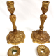 Pair of old candlesticks in Gilded Bronze ---- Signed!