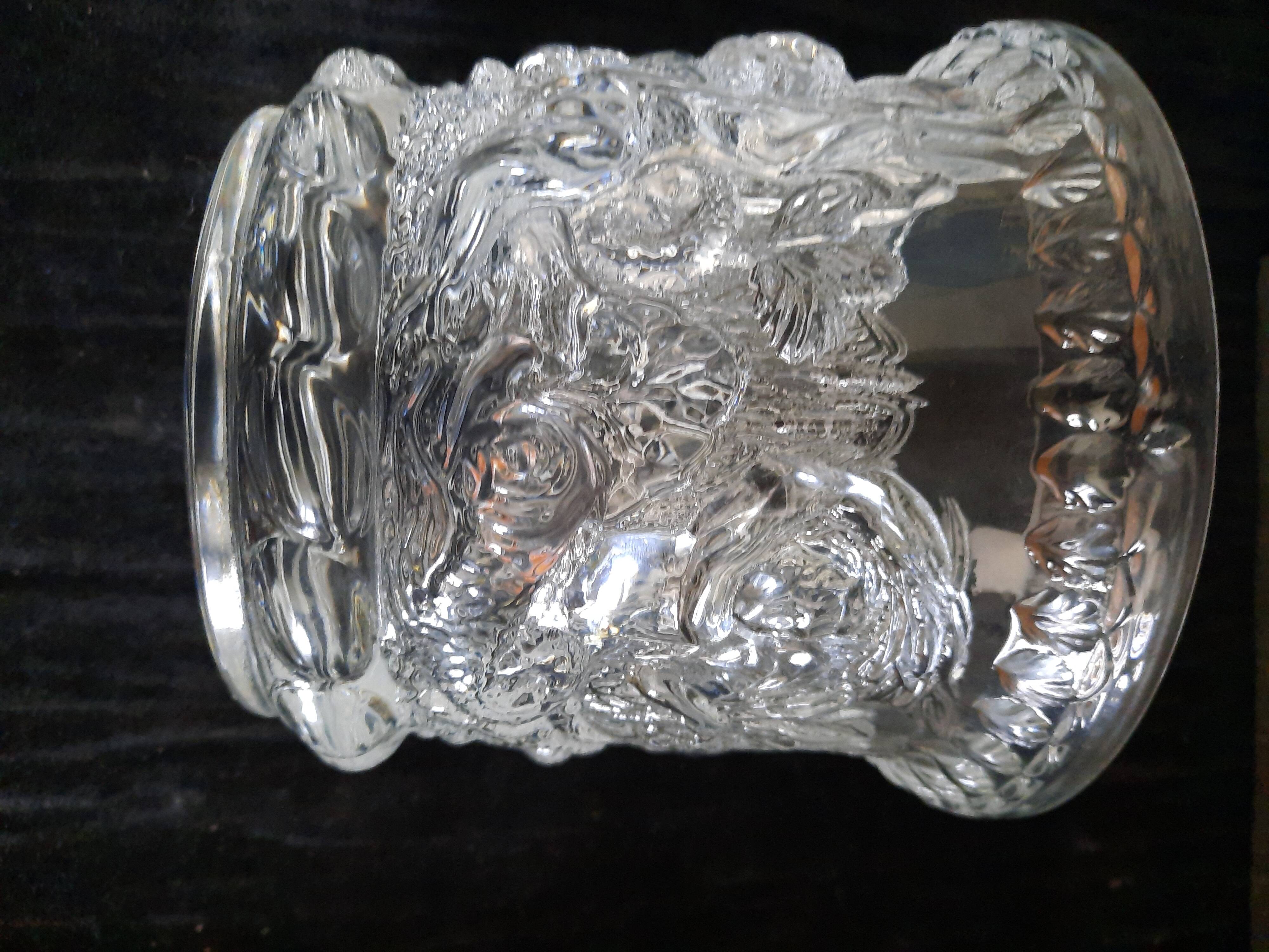 Crystal Ice Seal from Bayel France - Relief Decoration Putti/cherub