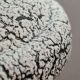 Table lamp in cracked ceramic black & white vintage 60s /70s