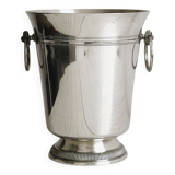 Antique champagne bucket in shiny silver metal