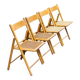 Set of 4 folding chairs in beech and caning by Habitat, 1980s.