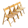 Set of 4 folding chairs in beech and caning by Habitat, 1980s.