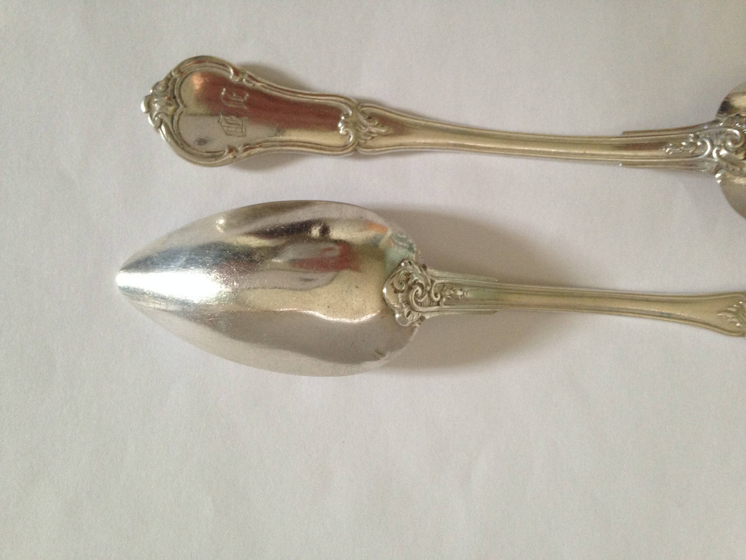 set of 12 silver dessert spoons - silversmith DOUTRE ROUSSEL - mid 19th century