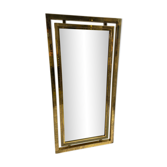 Bronze Mirror with Gilded Frame Belgo Chrom Belgium 1970 70x140cm