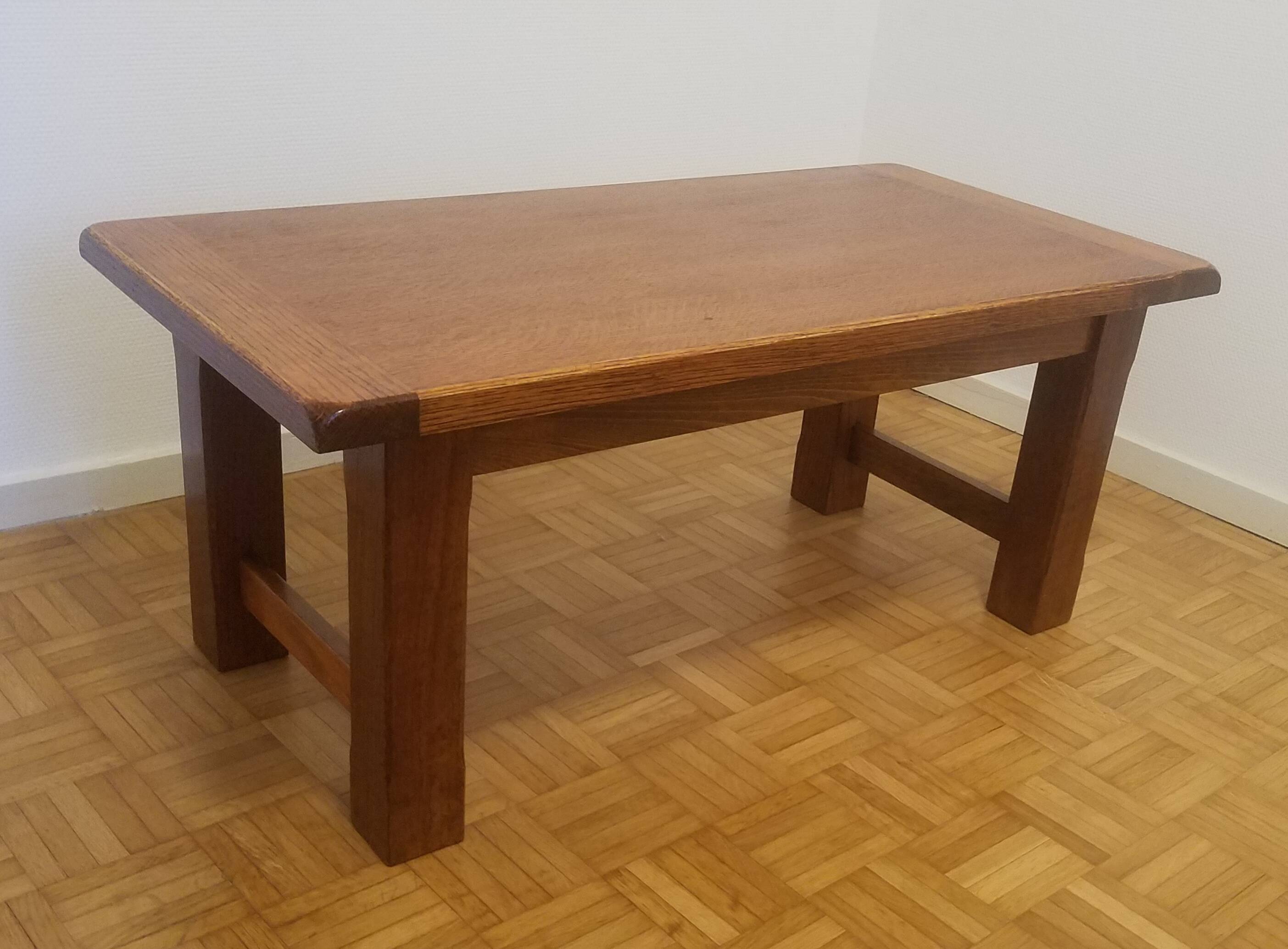Solid blond oak coffee table