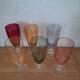 6 coloured crystal champagne flutes