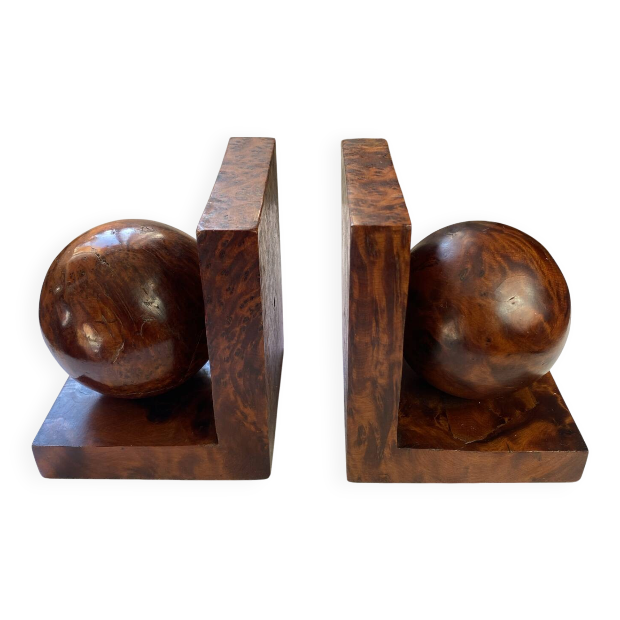 Pair of bookends, sphere, Art Deco