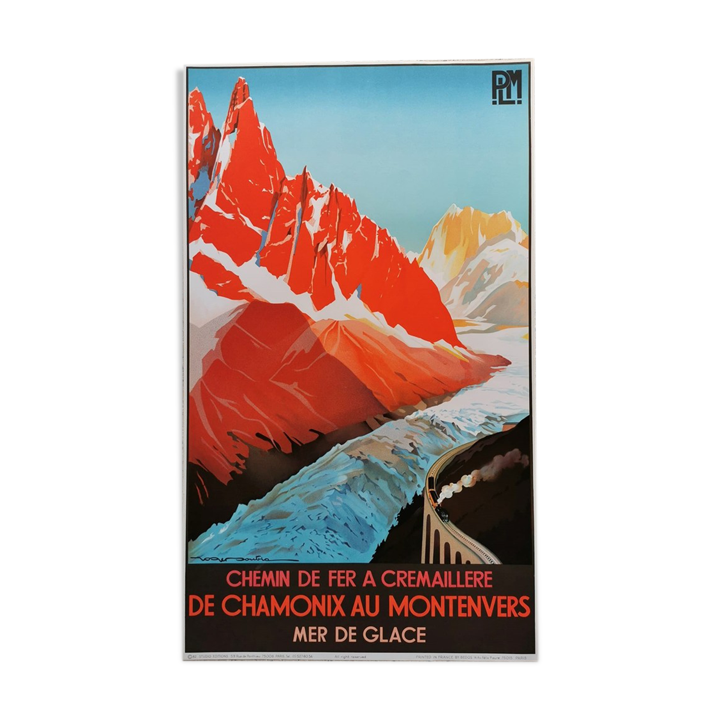 From Chamonix to Montenvers displays PLM 58x98 cm