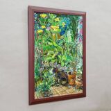 Vintage impressionist oil painting of a garden, Alexander Michael 1994.