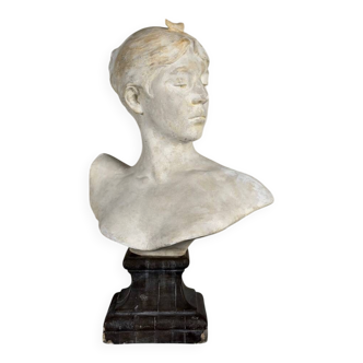 Plaster bust of Diana after Falguière, 20th century