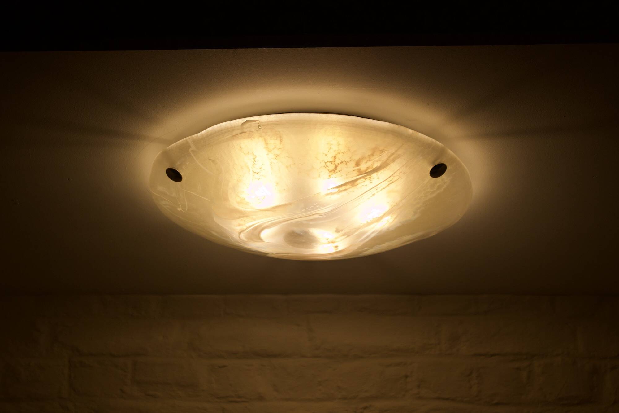 Brass and Murano ceiling light, 1970's.