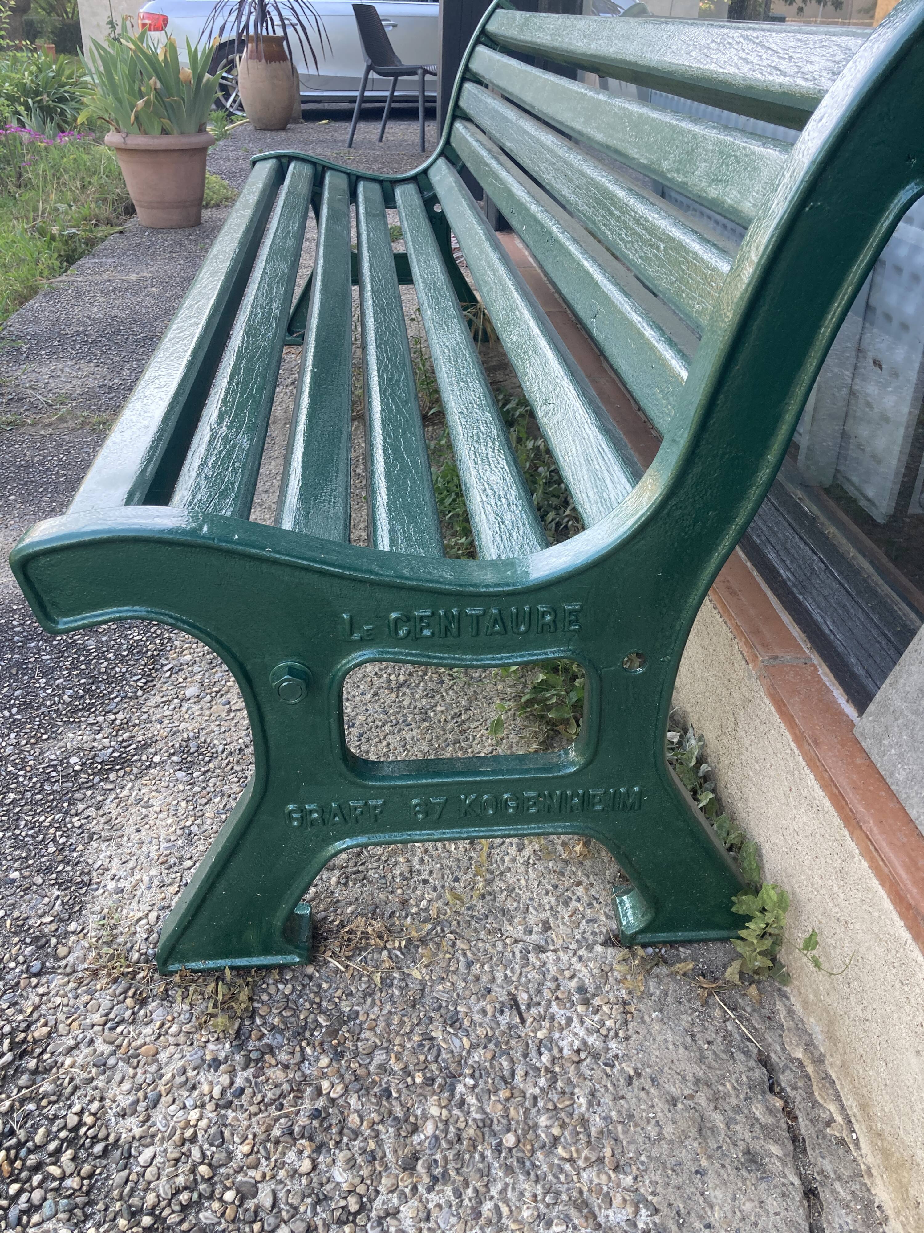Banc public le centaure vintage en fonte