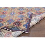 Tapis vintage turc Oushak fait main en laine et coton marron