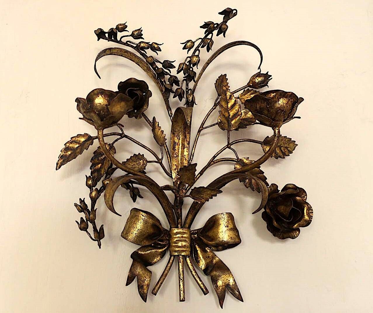 Pair of Hans Kögl double wall-light candleholders, 1960s
