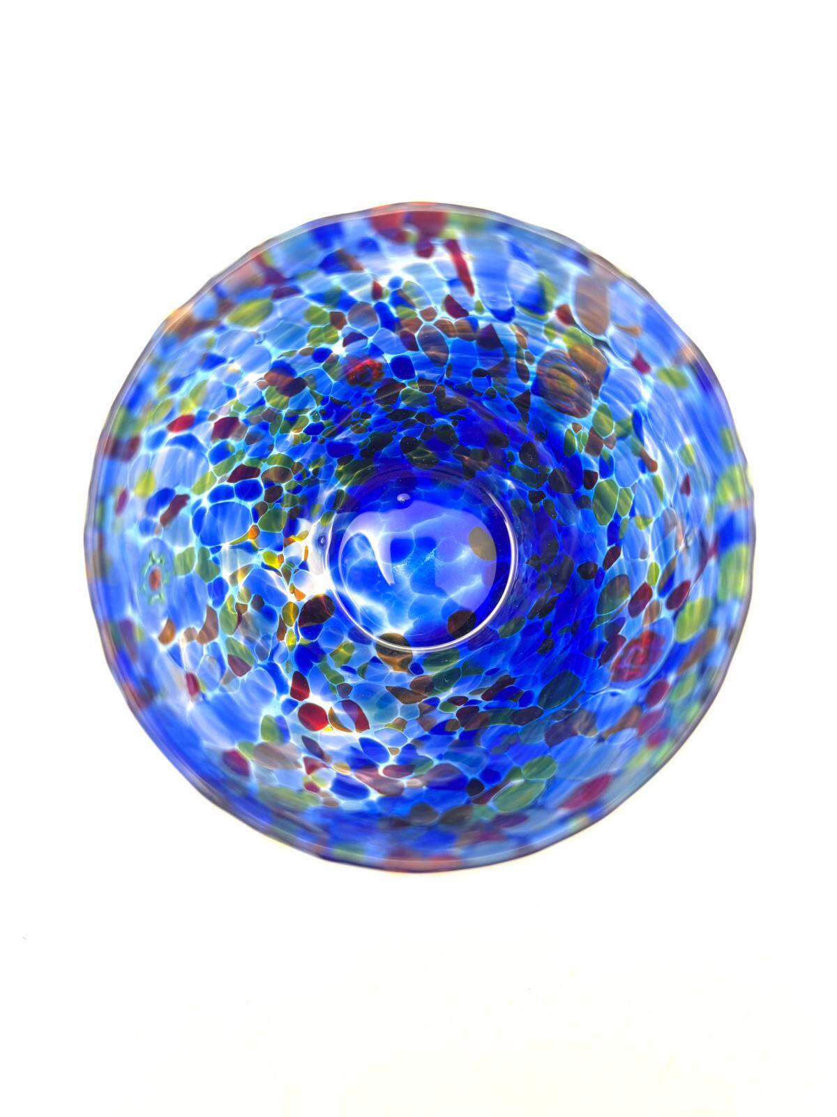 Set of 6 blown glass glasses with Murano murrine.