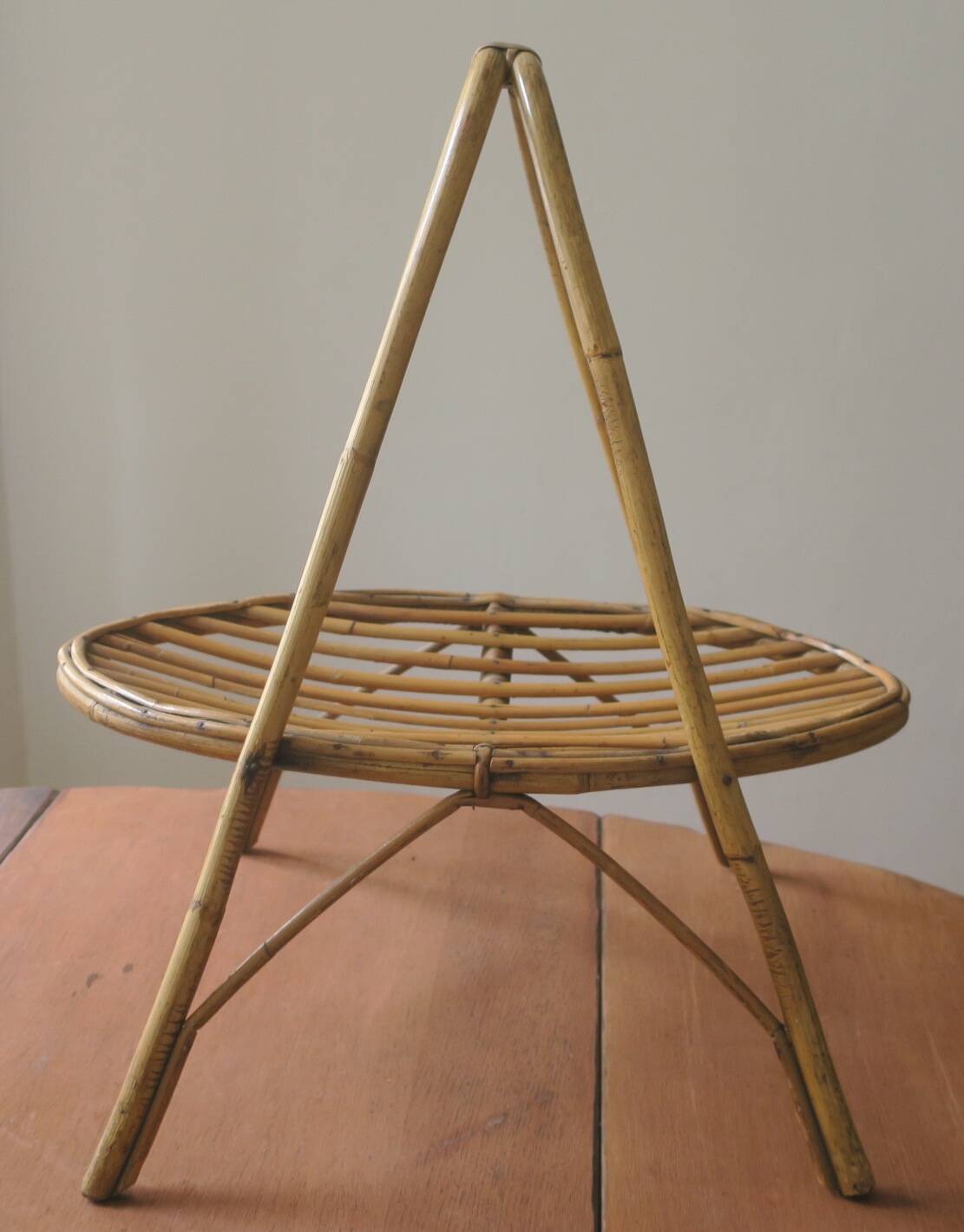 Hand-crafted mid century magazine rack in bamboo, 1960s