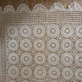 Vintage beige crochet bedspread