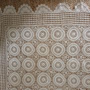 Vintage beige crochet bedspread