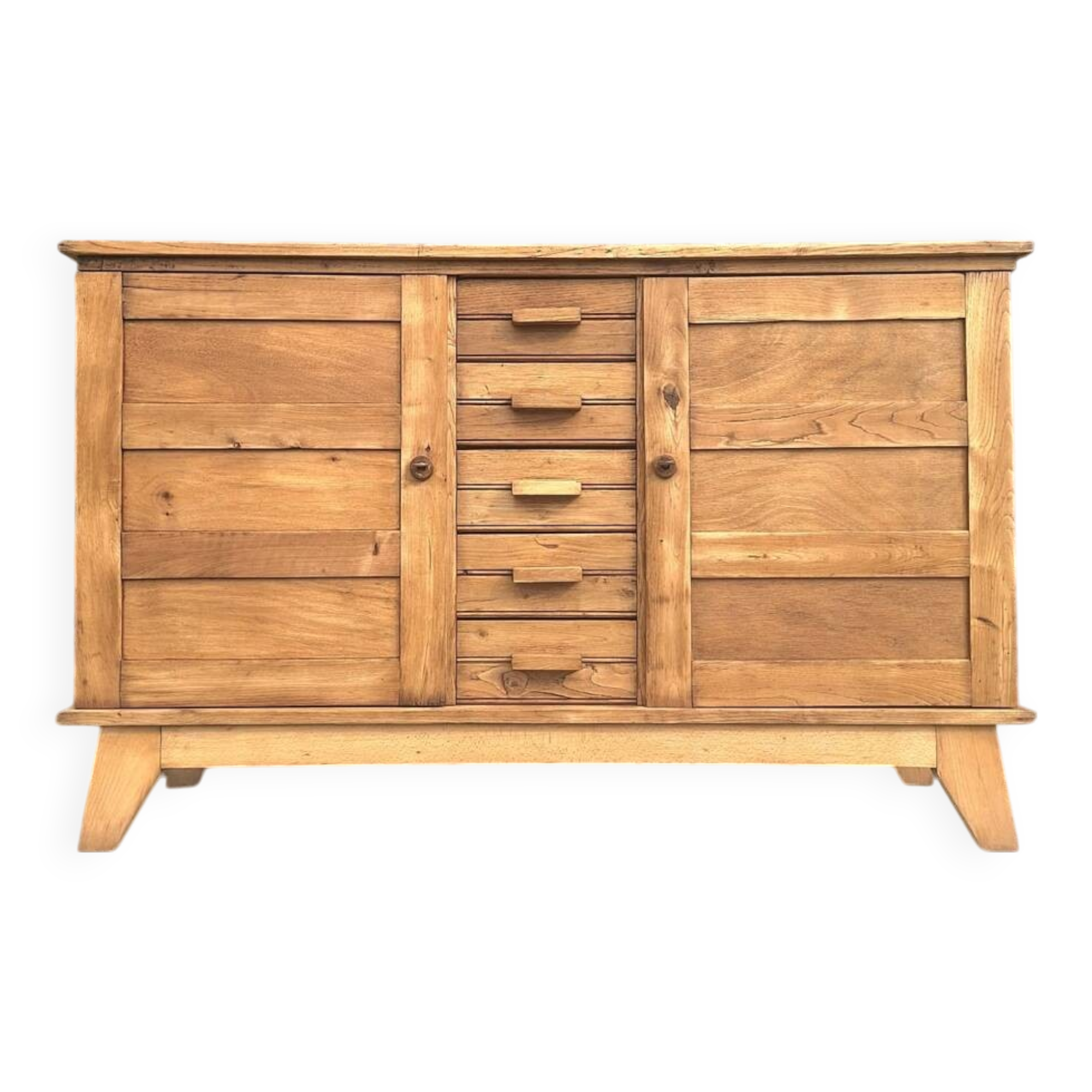 Buffet reconstruction René Gabriel vintage, meuble ancien dit de sinistrés