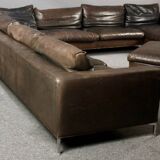 Gigantic modular leather sofa design for 12 people.