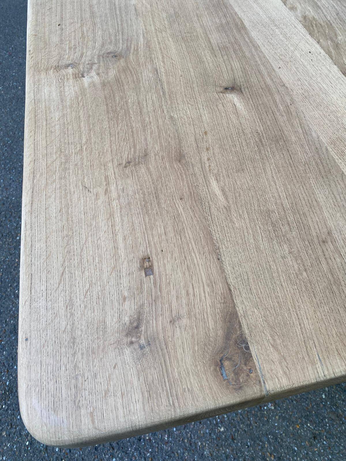 Renovated 19th century solid oak monastery dining table 200cm