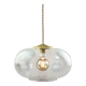 Italian Mid-Century Glass and Brass Pendant Lamp