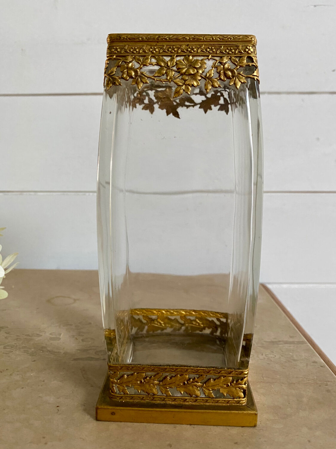 Vase en verre et laiton années 30