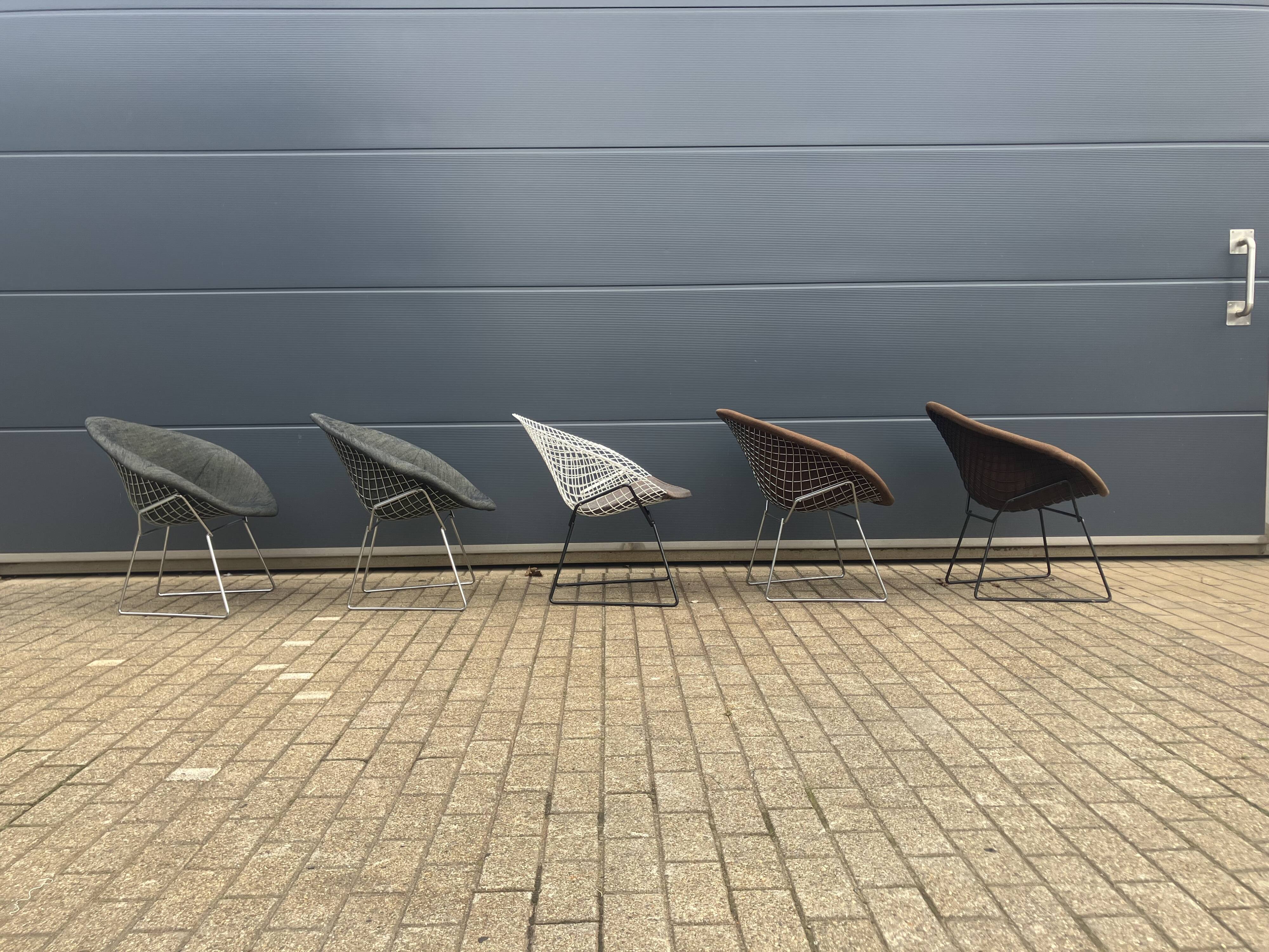 5x Knoll Bertoia Diamond chair upholstered