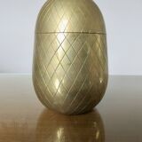 Large solid brass pineapple, 30cm, Hollywood Regency, 1970