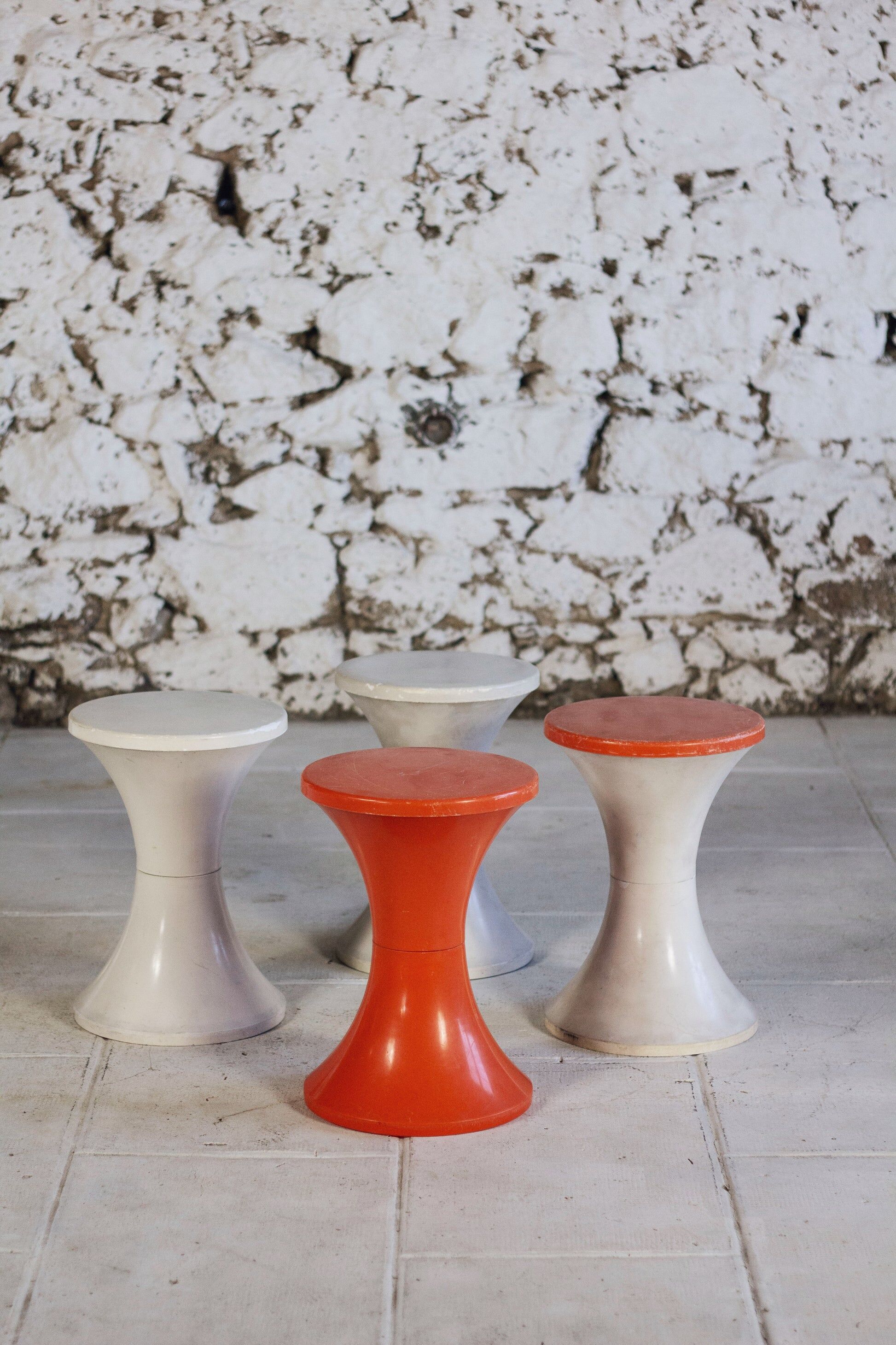 Set of 4 Tam Tam stools by Henri Massonnet for Stamp, 1970