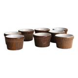 8 ramekins in old Belgian ceramic