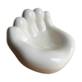 Jouve style ceramic hand ashtray / pocket tray