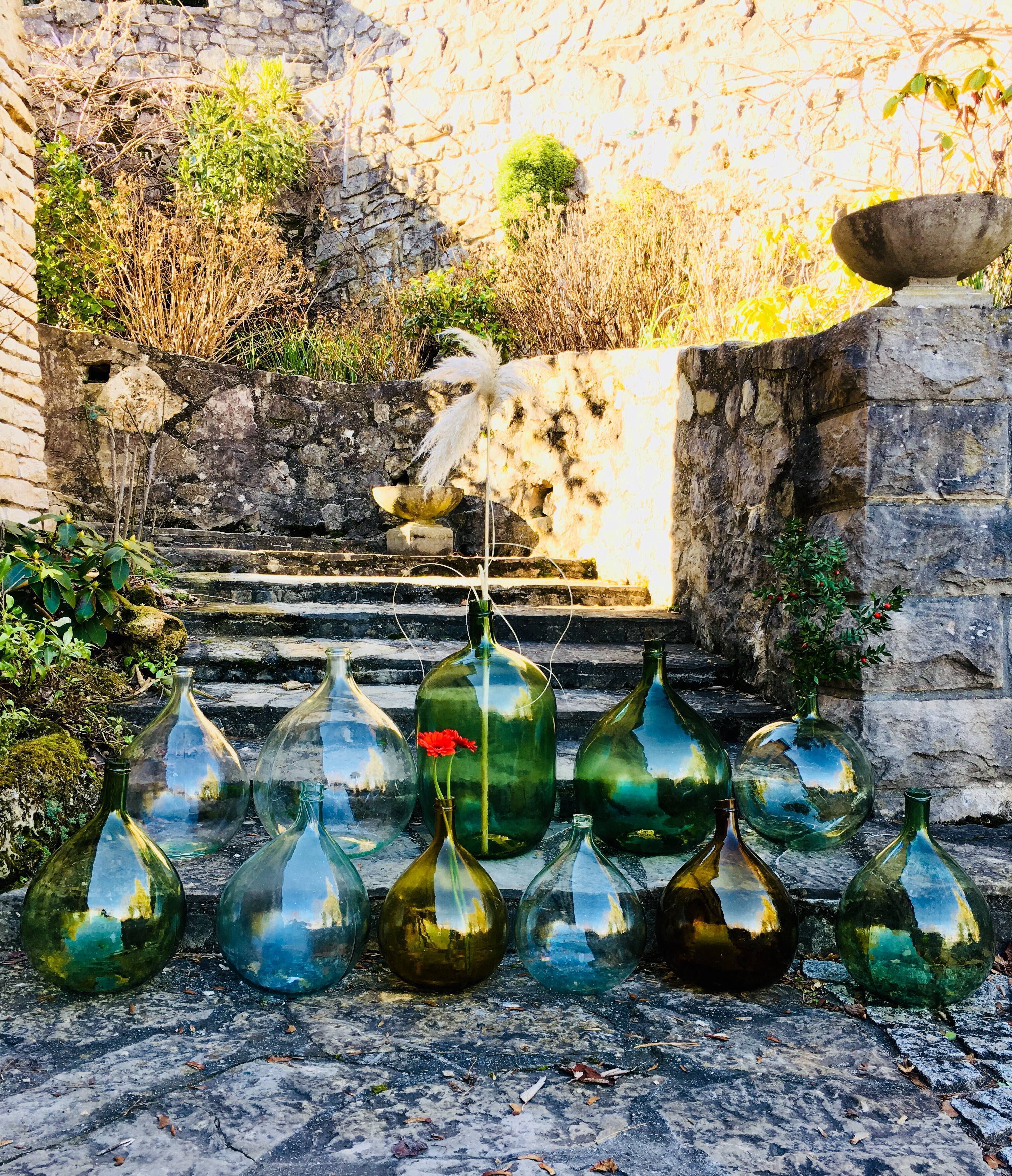 Old amber demijohn, 19th century, 10 litres