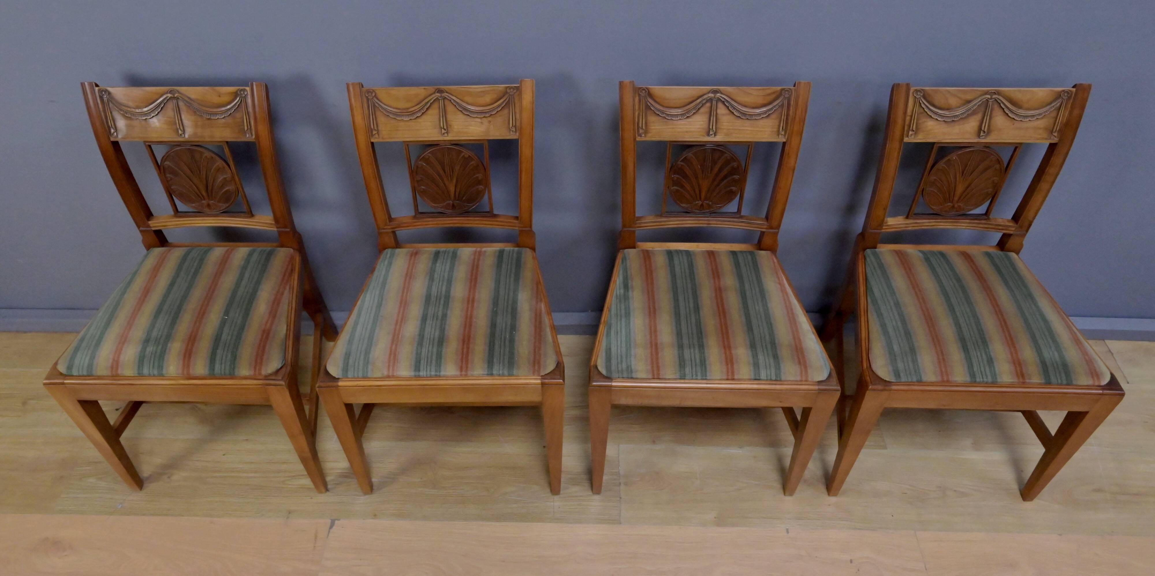 Set of 12 Provençal Chairs in Cherry Wood – Mid 20th Century