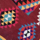 Double-sided Berber kilim rug hand-woven in natural wool