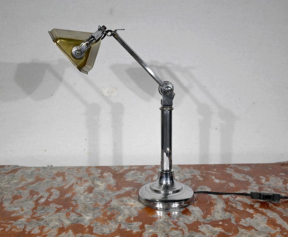 Metal desk lamp, after the pirouett' model, art deco, 1930
